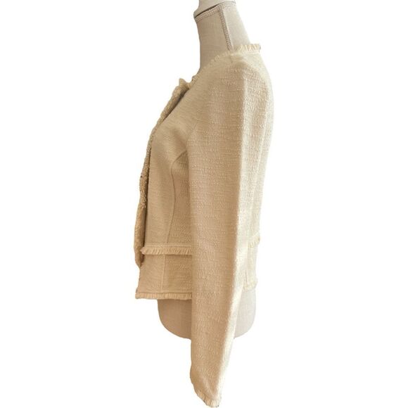 Anthropologie Ett:twa Bardot Knit Moto Jacket Cream/ Ivory - Picture 5 of 11